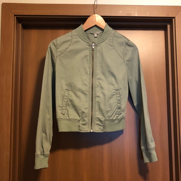 Rubbish Jackets & Blazers - Nordstrom // Green Cotton Bomber Jacket